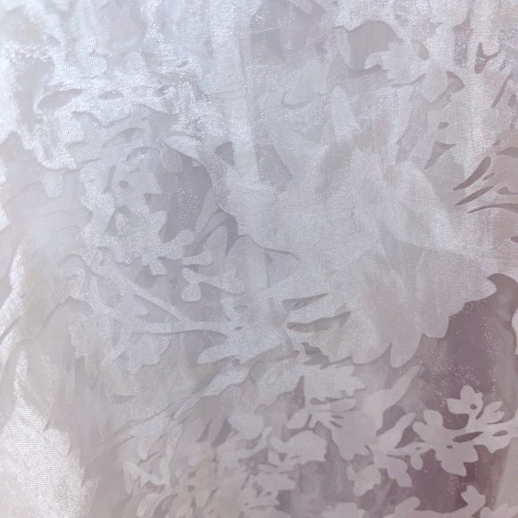 Silk Satin floral dress High Low White - Picture 4 of 6